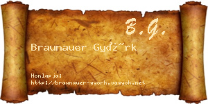 Braunauer Györk névjegykártya